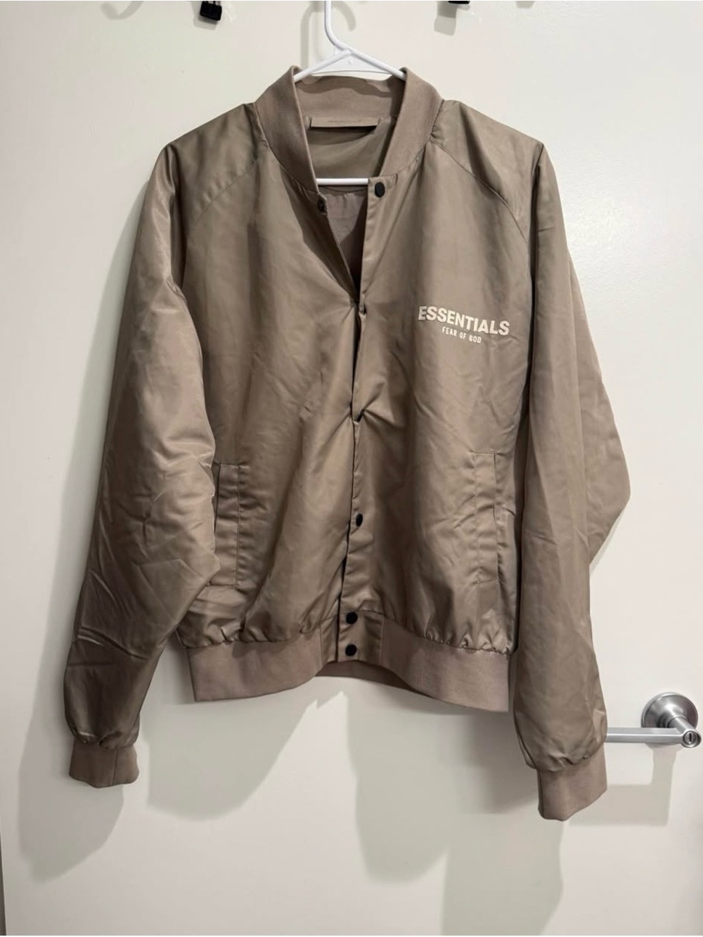 Essentials Taupe Bomber Jacket